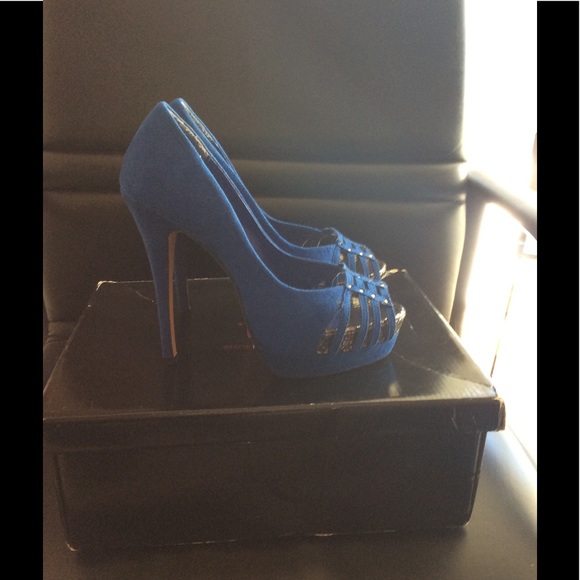 Liliana Blue High Heels - Picture 2 of 6
