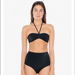 American apparel high waisted ribbed swim bottom
