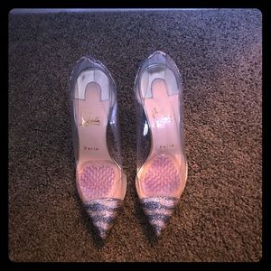 METALLIC GOLD SILVER CHRISTIAN LOUBOUTIN HEELS