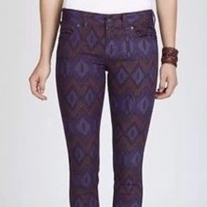Free People Aztec print purple jeans 27
