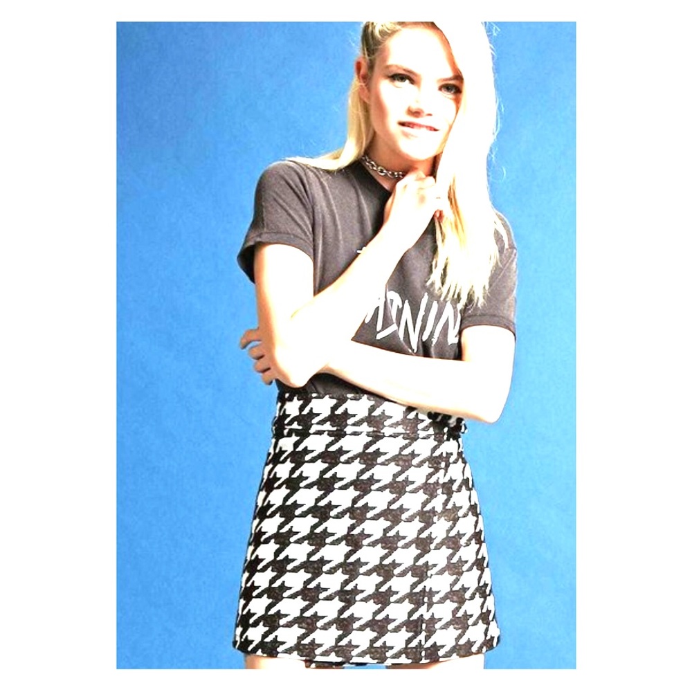 🌂Houndstooth wraparound skirt