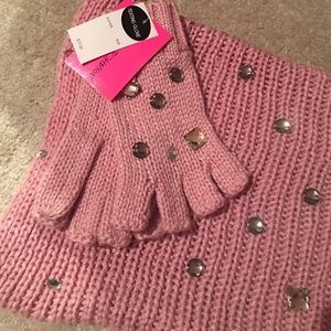 Brand new Betsey Johnson scarf and glove set.
