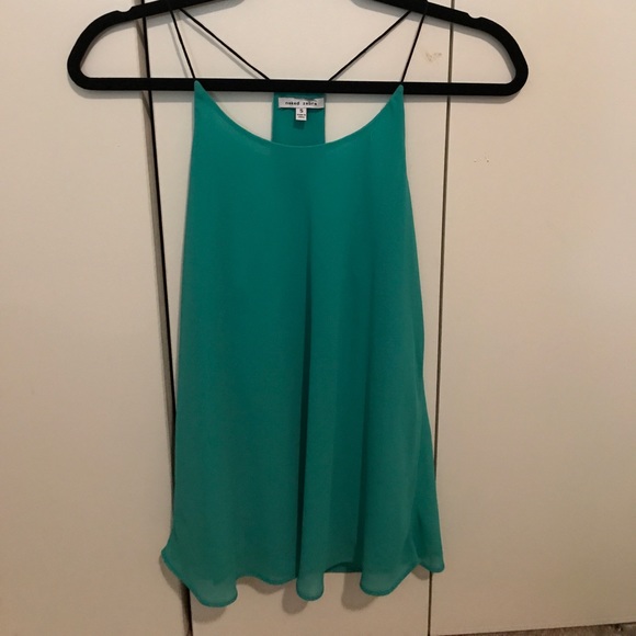 Naked Zebra Tops - Seafoam Green Chiffon Racerback Tank Top