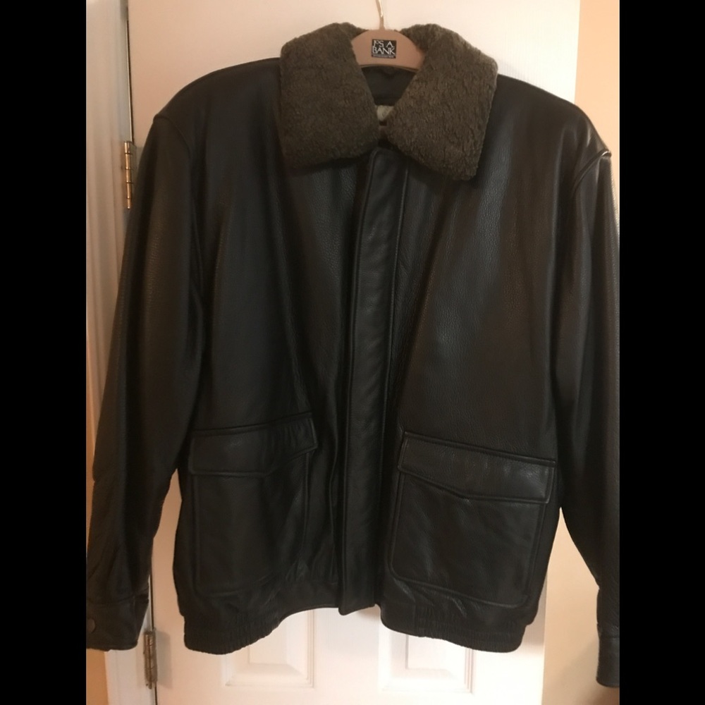 . JOS A BANKS NEW LEATHER COAT!!!!