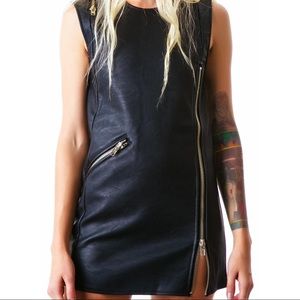 UNIF Vegan Leather Mini Dress