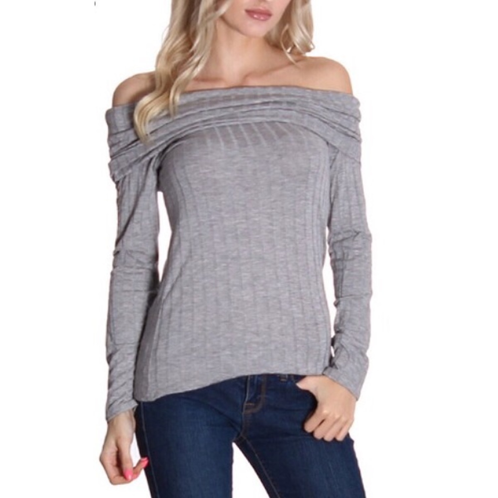 Ribbed Off Shoulder Top