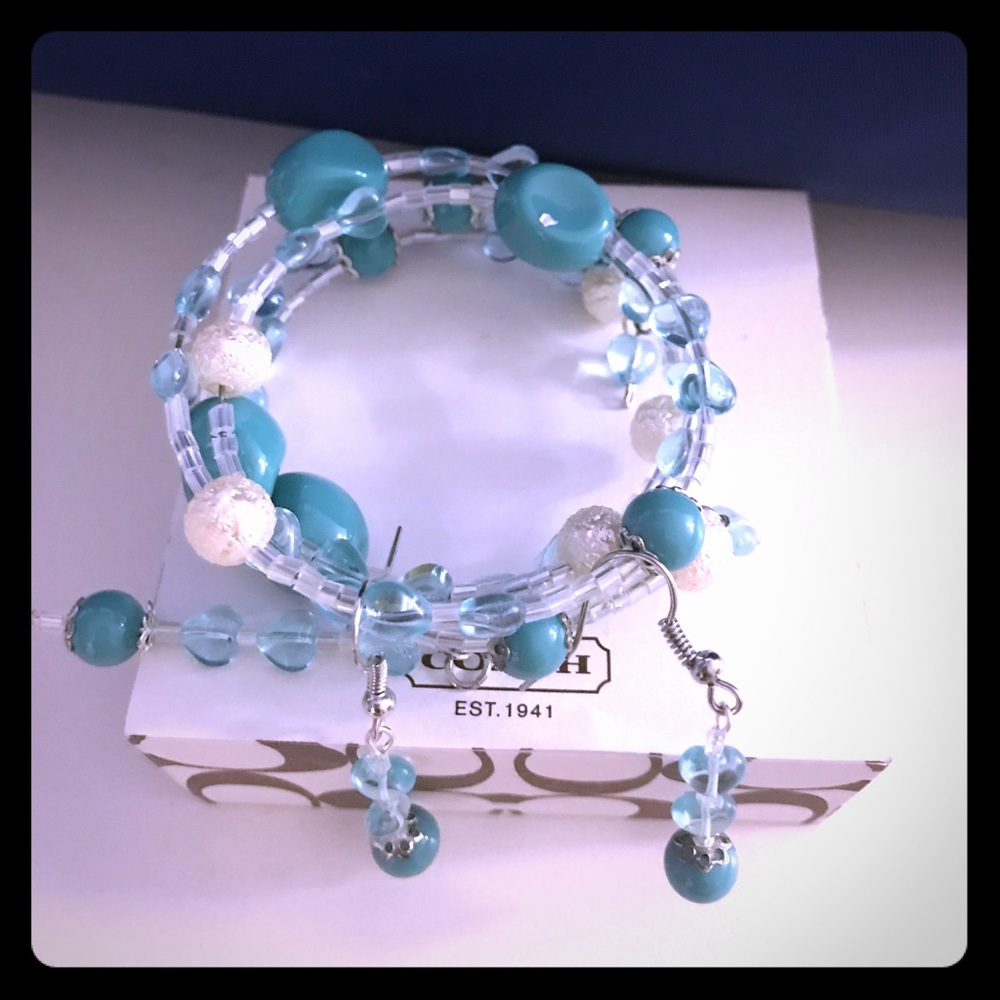 Hand made bracelet and earrings set