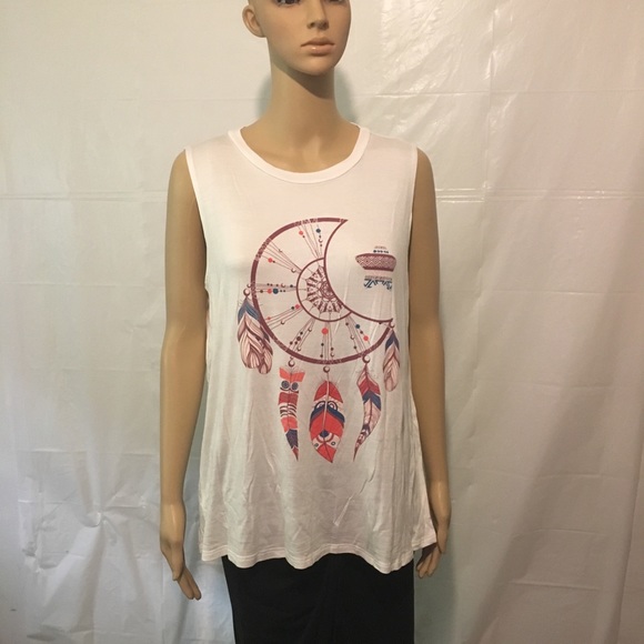 NEW 1X Plus Size Sleeveless Print Top - Picture 2 of 4