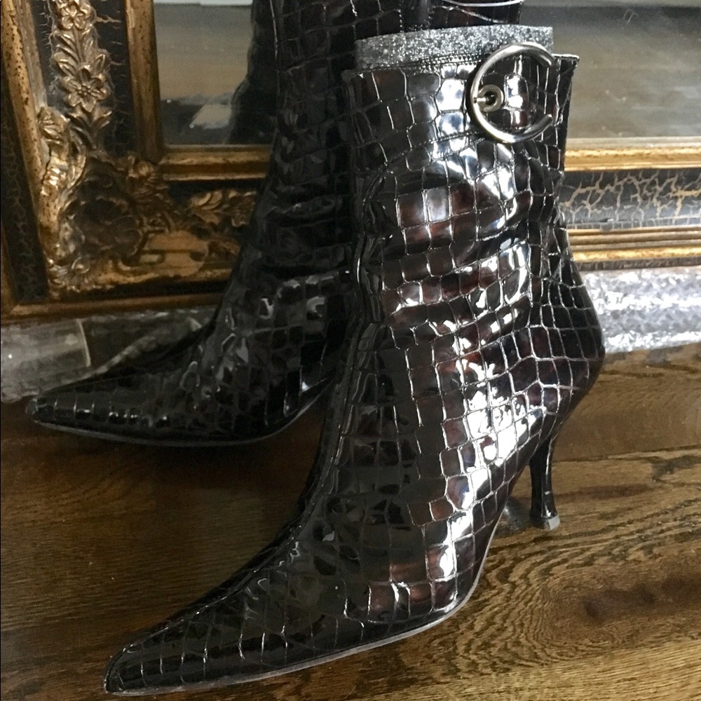 Stuart Weitzman Patent Leather Ankle Boots