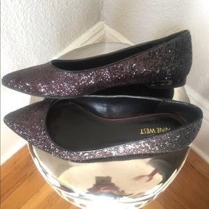 Nine West Glitter Flats, Size 8