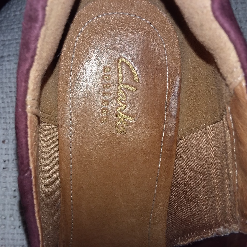 Clarks Purity Frost Women's Wedge Suede Shoes View 3