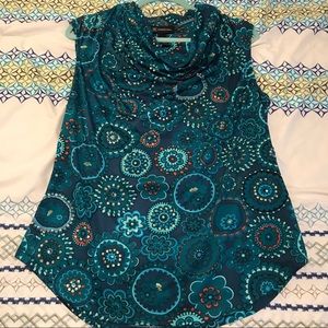 INC retro drape neck top