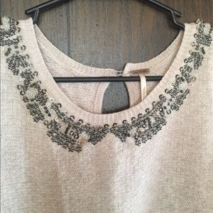 Free people Peter Pan collar wool sweater blouse
