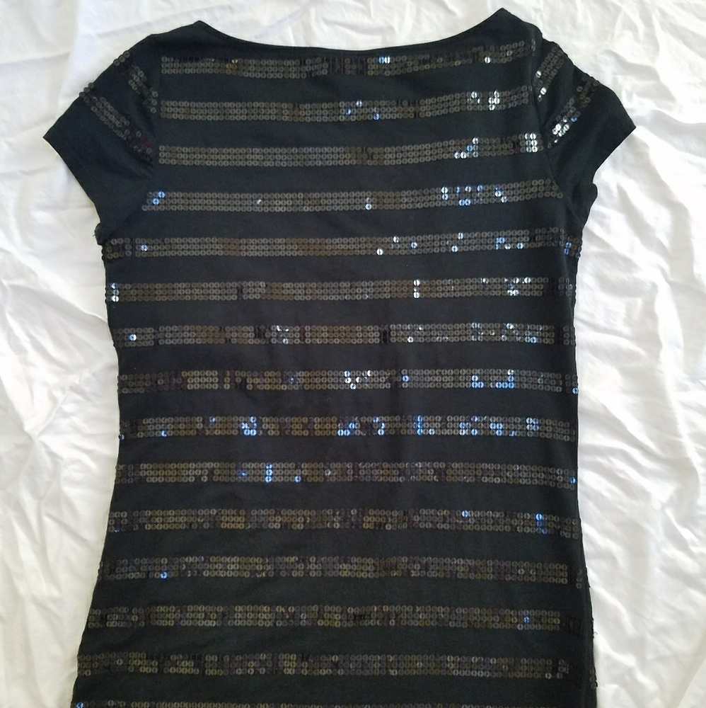 Loft sequin striped soft tee