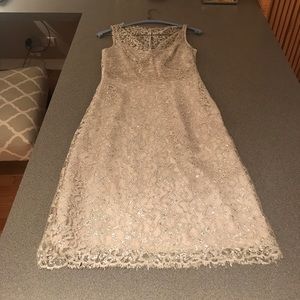 Delicate BCBG silver cocktail dress