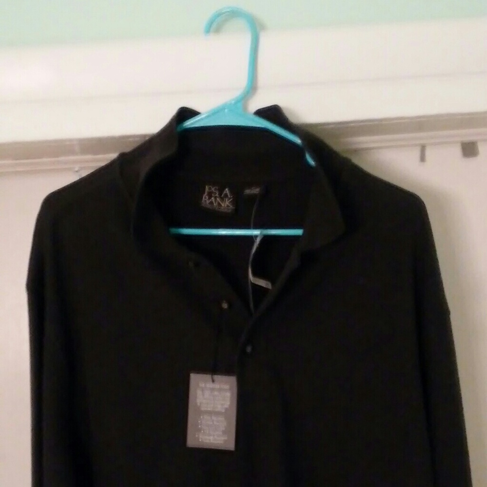 NWT Jos A Bank mens XL charcoal long  polo