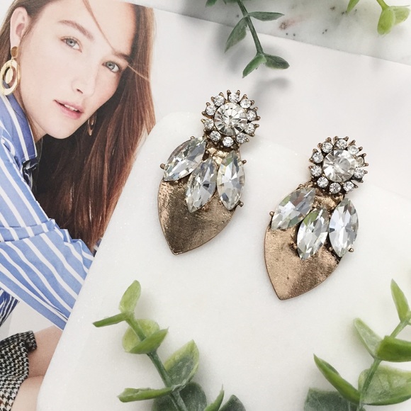 "Calista" Earrings || Clear Crystal Statement - Picture 2 of 9