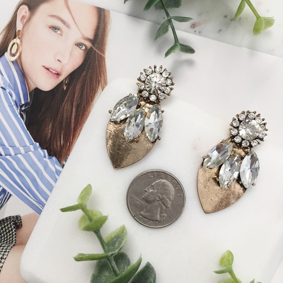 "Calista" Earrings || Clear Crystal Statement - Picture 4 of 9