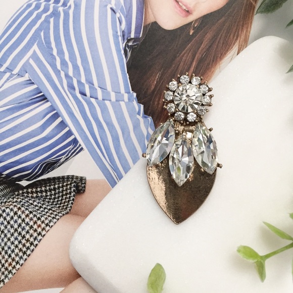 "Calista" Earrings || Clear Crystal Statement - Picture 5 of 9