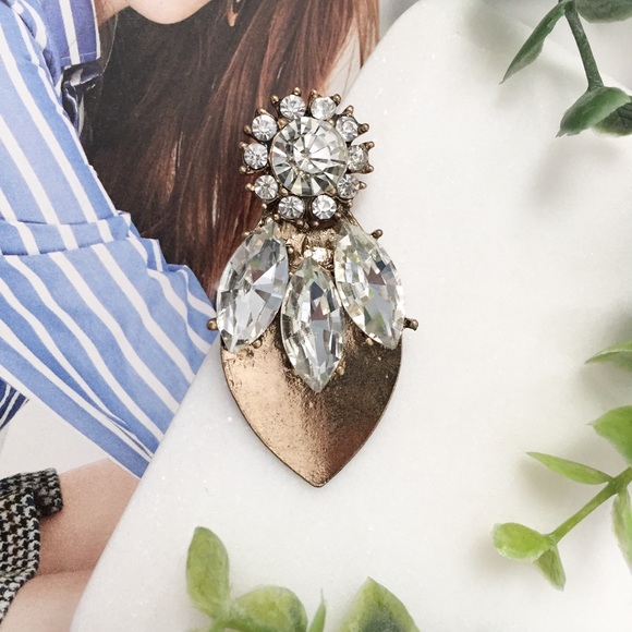 "Calista" Earrings || Clear Crystal Statement - Picture 6 of 9