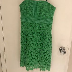 Strapless green dress