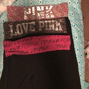 3 pairs of Pink yoga pants