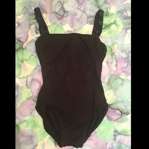 Mirella Black Leotard with Underwire