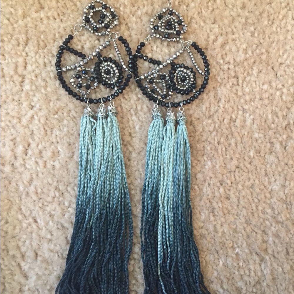 Handmade Beaded Ombré Earrings with Tassels