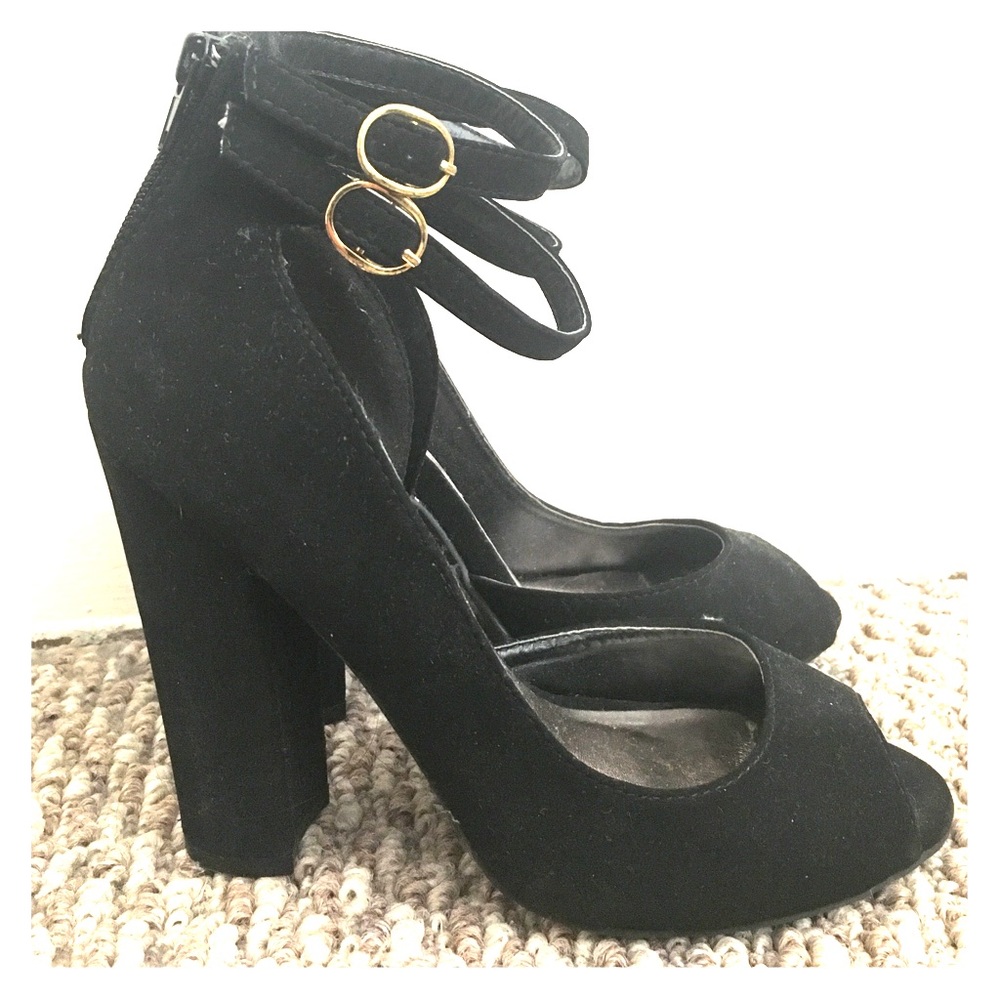 Black open toed heels
