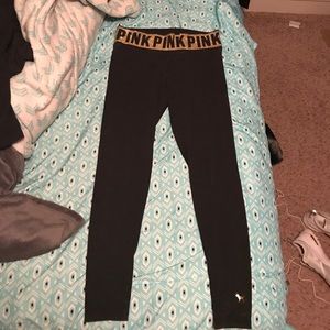 Pink bling yoga leggings