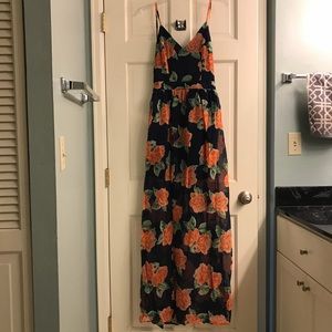 NWT Large Navy Floral Maxi Dress