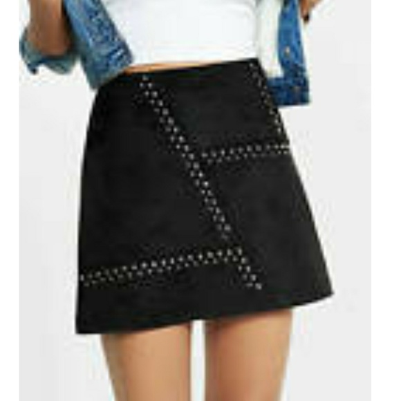 Express Dresses & Skirts - New Express faux-suede A-line mini skirt