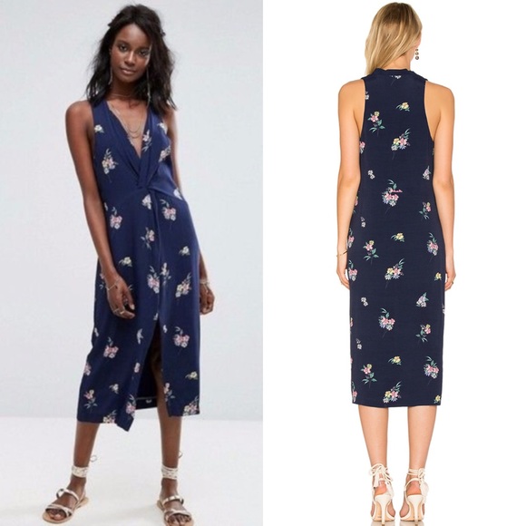 Majorelle Twist Front COPACABANA Floral Midi Dress - Picture 2 of 8