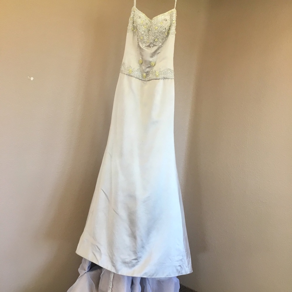 Beautiful strapless light gray gown - size 2.