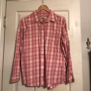 Light pink and white flannel shirt
