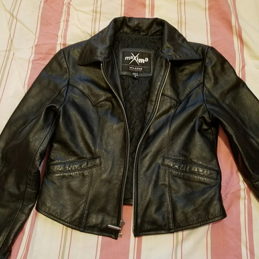 Genuine Leather jacket cropped