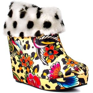 NEW Iron Fist Lounge Days Wedge Leopard Boot sz 10