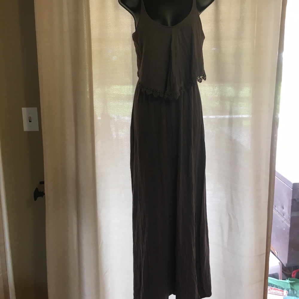 Cute oneill Maxi sun dress brown. XL