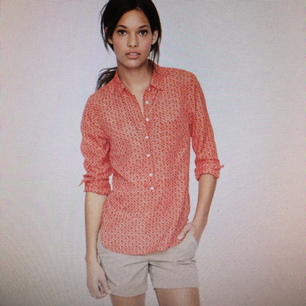 JCrew popover in cerise ikat