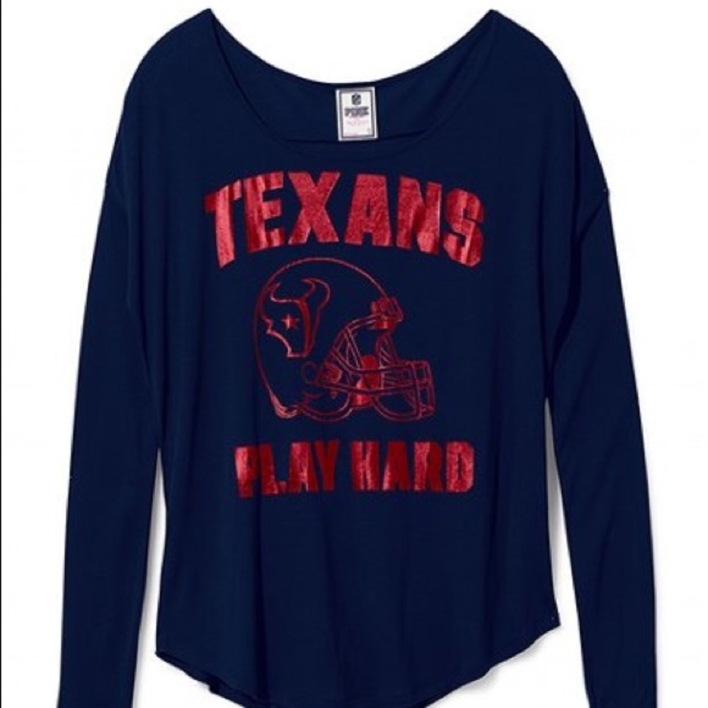 VS PINK drapey long-sleeve Texans shirt