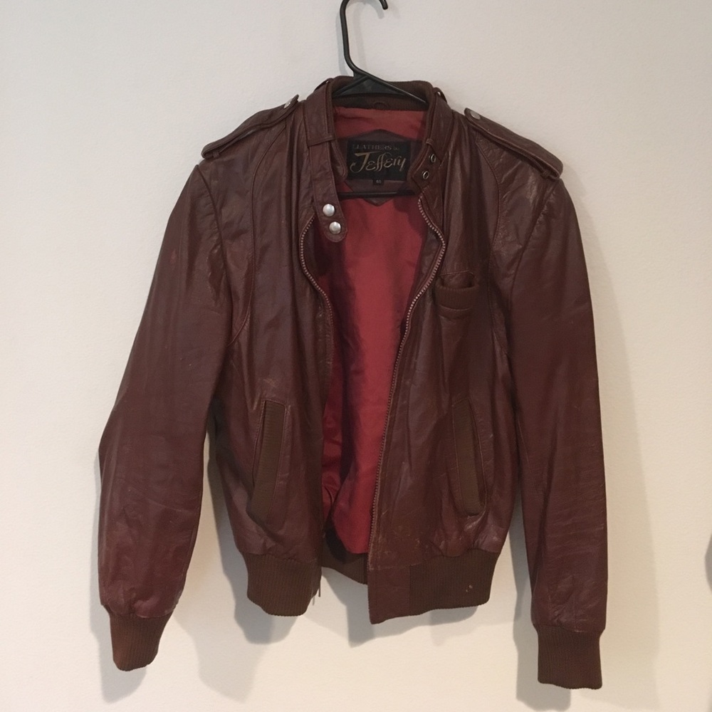 Vintage Brown Leather Leathers by Jeffery Jacket