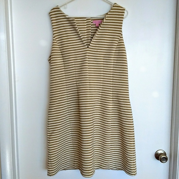 Lilly Pulitzer Dresses & Skirts - Lilly Pulitzer Gold Stripe Dress