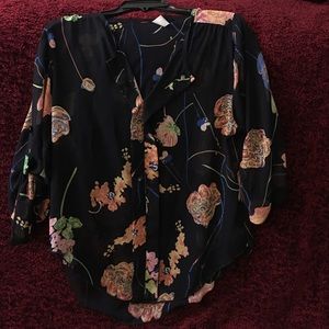 Flower sheer top
