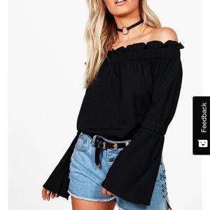Boohoo off shoulder ruffle top