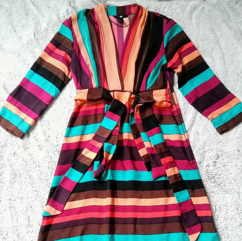 H&M. Multi Color Strip dress.
