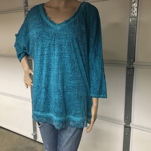 Lane Bryant lace trim top shirt plus size 18 20