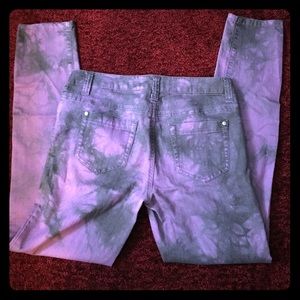 Purple tie dye jeans