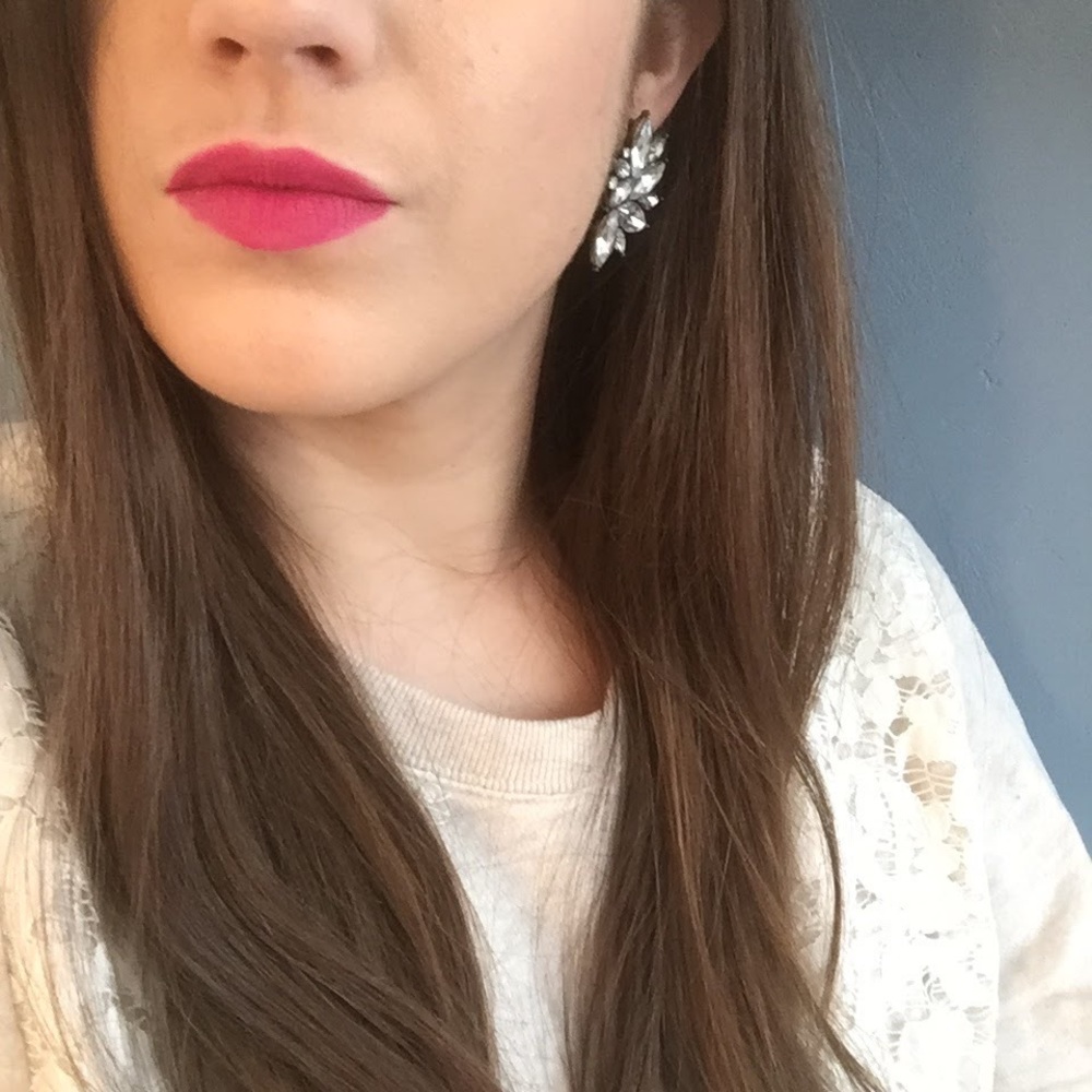 "Claire" Earrings || Clear Crystal Statement 2 - Picture 7 of 10