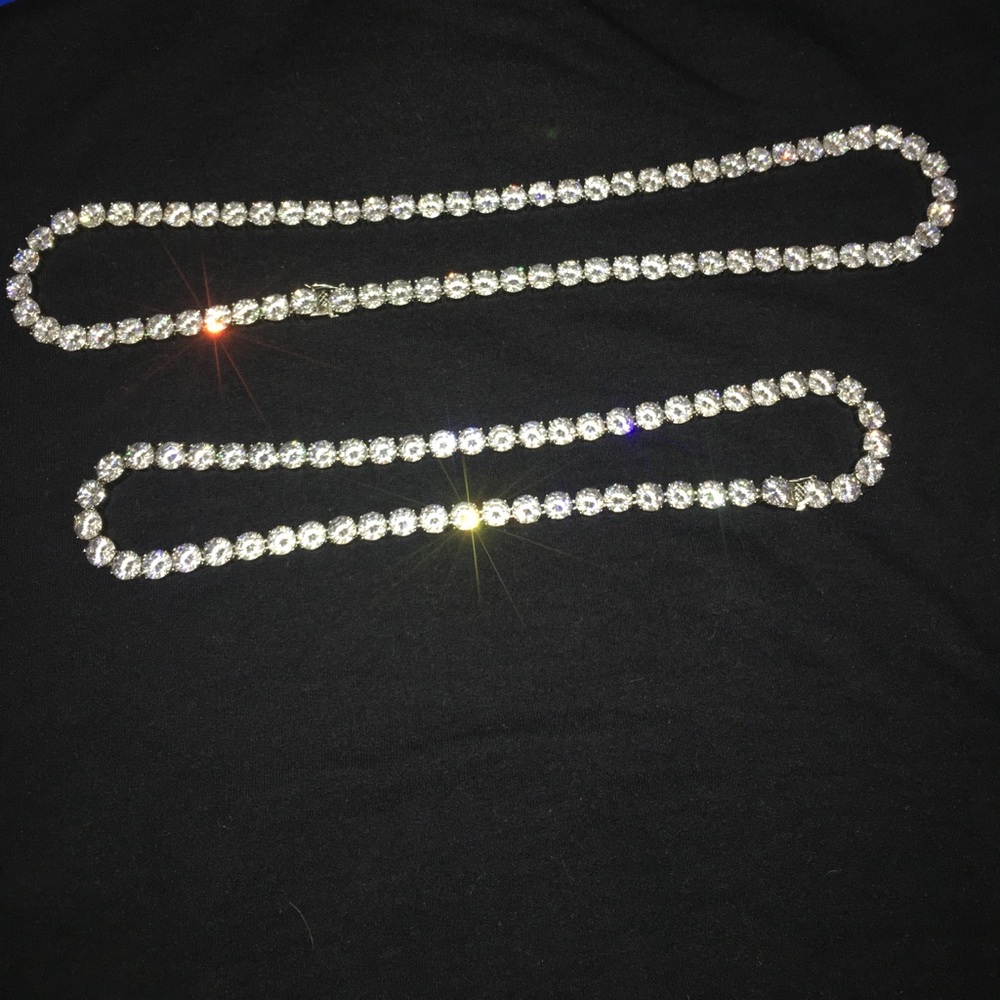 10mm simulated diamond pimp necklace