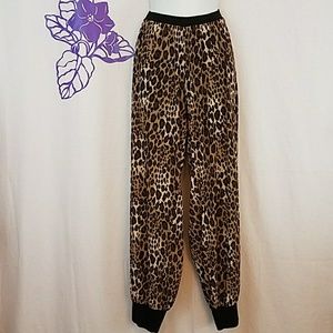 Siren Lily sheer leopard print harem pants.   0164